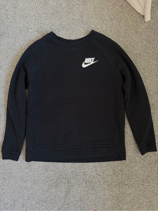Nike Tops - Nike Women's Black Sweatshirt with White Swoosh, Size Small